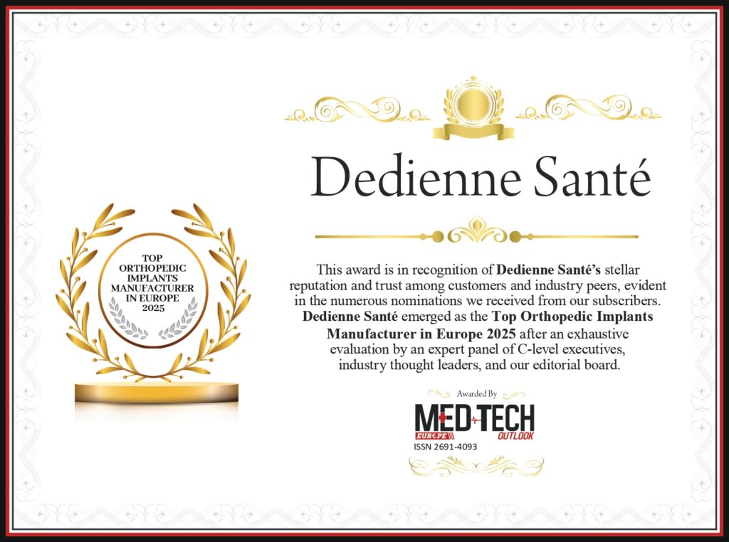 DEDIENNE SANTE élue Meilleur Fabricant d’Implants Orthopédiques en Europe 2025